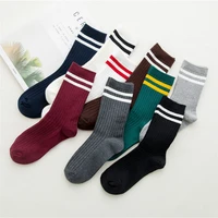 funny cute japanese high school girls cotton loose striped crew socks colorful women sox harajuku socks