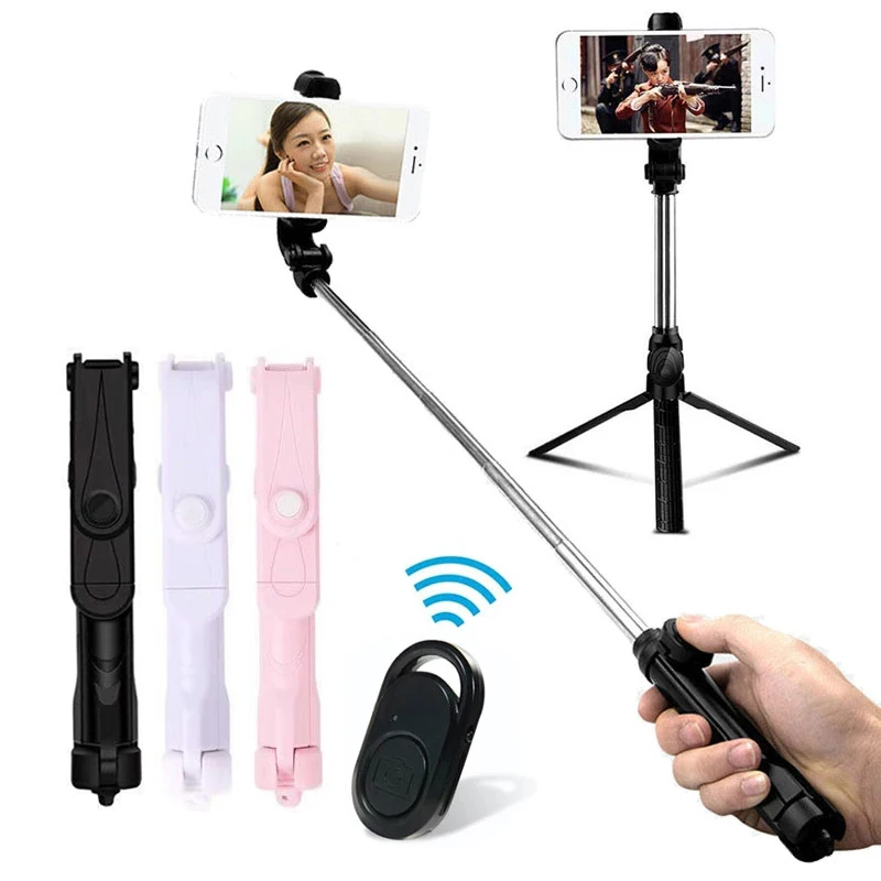 

Беспроводная Bluetooth селфи-палка 3 в 1, складной мини-Трипод, расширяемый монопод с дистанционным управлением для iPhone, iOS, Android