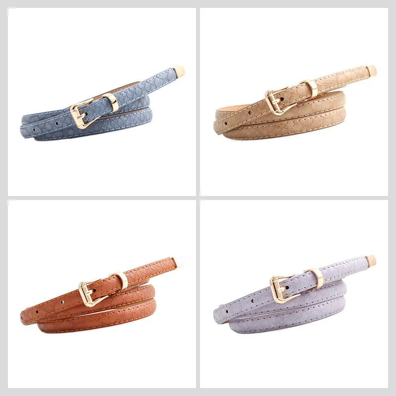 2020 Новый женский винтажный узкий пояс из искусственной кожи с пряжкой |