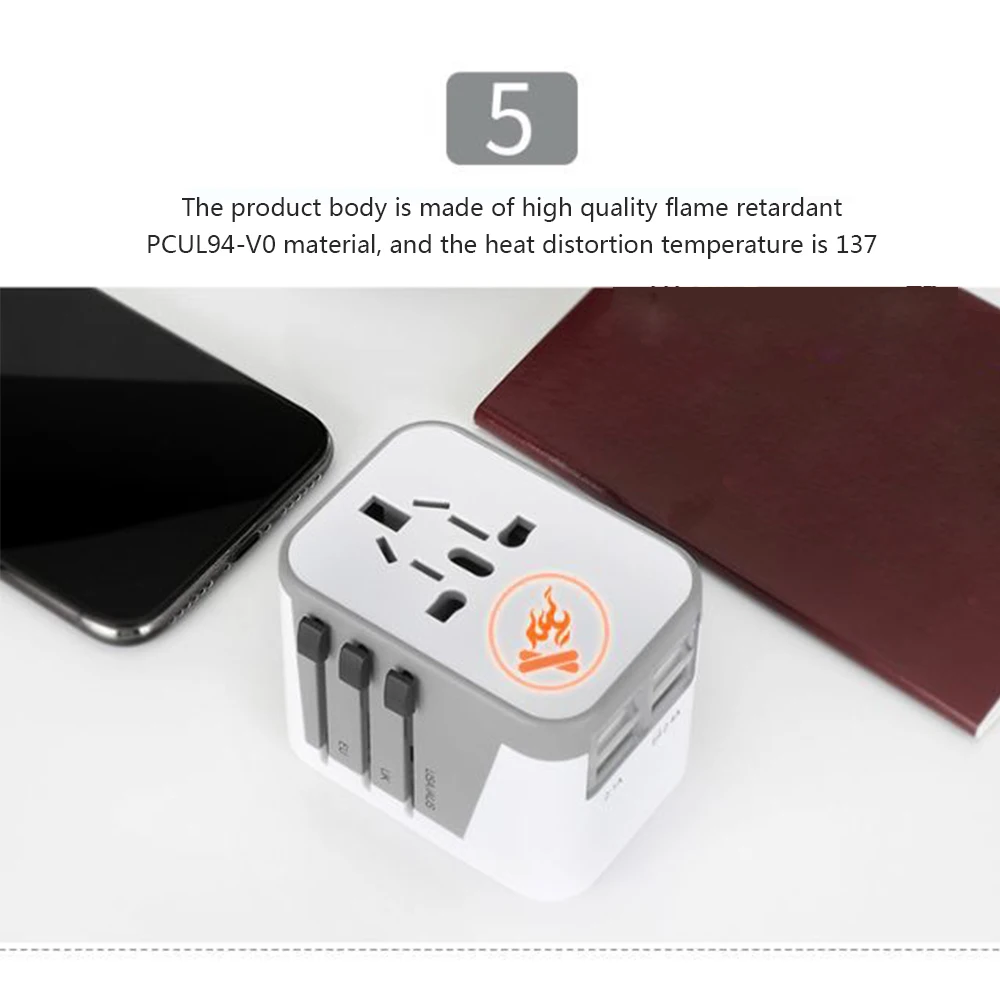 Дорожный адаптер Международный Универсальный питания 3500Mah 3.5A 4 USB универсальное