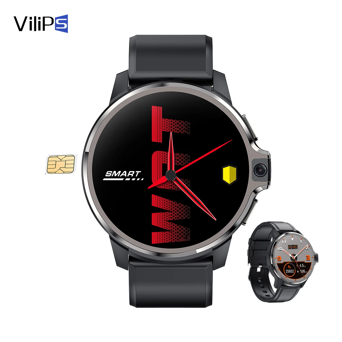 Смарт часы Vilips 4G DM30 4 Гб ОЗУ 64/128 ПЗУ Android 9 1 GPS Wi Fi двойная система распознавание