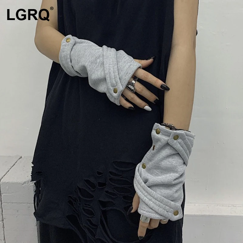 

[LGRQ] Women's Gray Streetwear Hip-hop Style Loves New Plus Velvet Personality Fashion All-match Autumn Winter 2021 19D5249