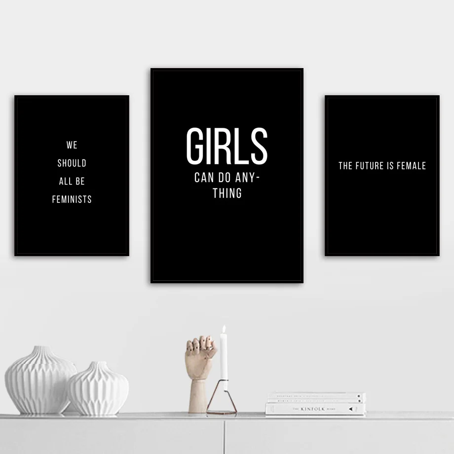 Плакаты и принты в скандинавском стиле с цитатами настенная Картина на холсте со слоганом феминизма декор