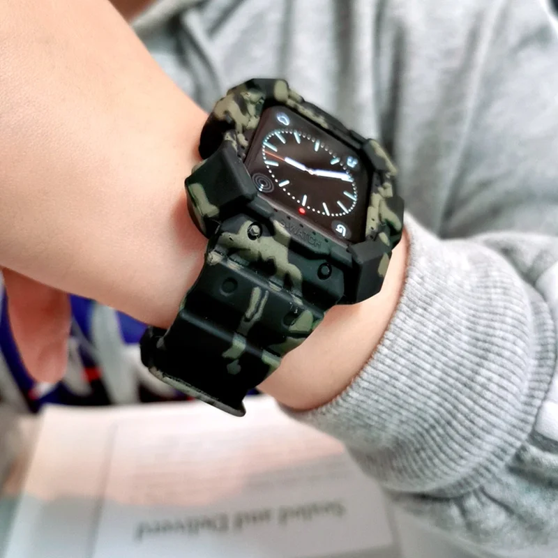 Ремешок силиконовый для Apple Watch Band Series 7 SE 6 2 3 4 5 45 мм 41 чехол Iwatch 38 40 42 44 | Наручные