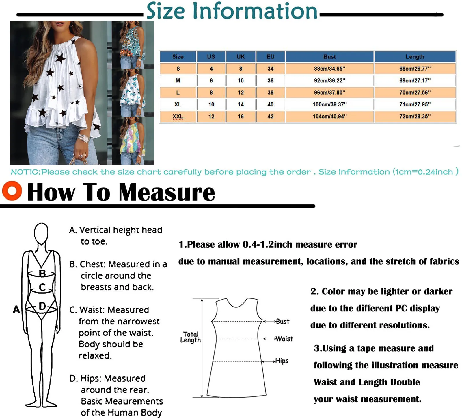 

Women's Sexy Sleeveless Butterfly Printing Blouse Halter Ruffles Summertime O-neck Blouse Casual Plus Size Elegant Vest Shirt