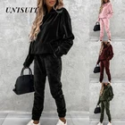 Новинка зимы 2021, Однотонный женский спортивный костюм с капюшоном в европейском и американском стиле для отдыха, повседневный бархатный костюм, спортивная одежда для бега и фитнеса