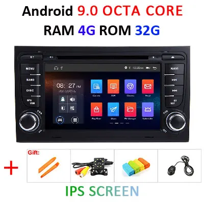 Для Audi A4 S4 RS4 8E 8F B9 B7 B6 4G 64G 8 core Android 9,0 2 Din Автомобильный Радио dvd мультимедийный плеер стерео gps wifi obd2 DSP DVR - Цвет: 4G 32G IPS