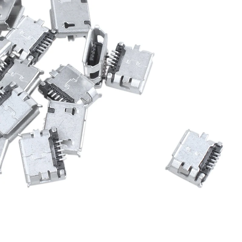 20 шт. DIY Micro-USB 5-контактный гнездовой разъем стеклянная поверхность SMD крепление |