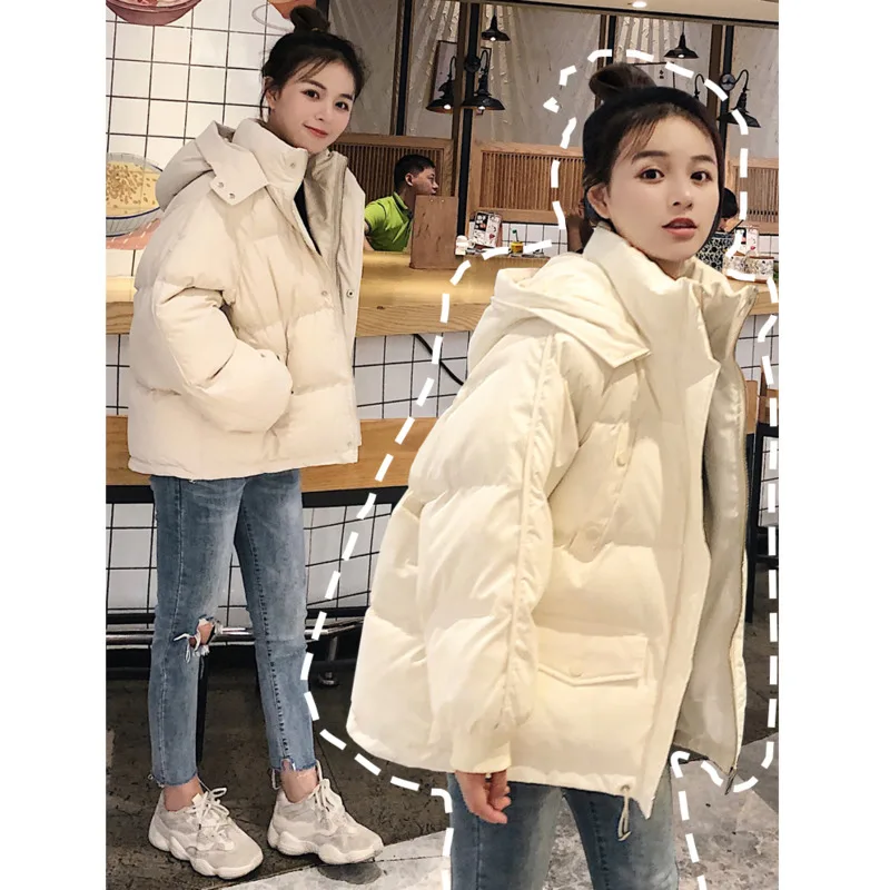 

Cotton-padded Jacket Women 2020 Winter New Korean Style Loose Bread Coat Short Parka Manteau Veste Femme Hiver Solid Jacket