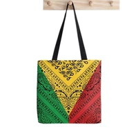 2021 shopper rasta bandana pattern print tote bag women harajuku shopper handbag girl shoulder shopping bag lady canvas bag