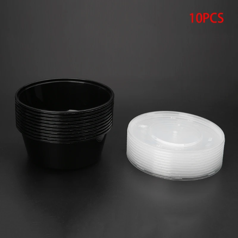 Hot Sell 10Pcs Plastic Disposable Lunch Soup Bowl Food Container Storage Box With Lids