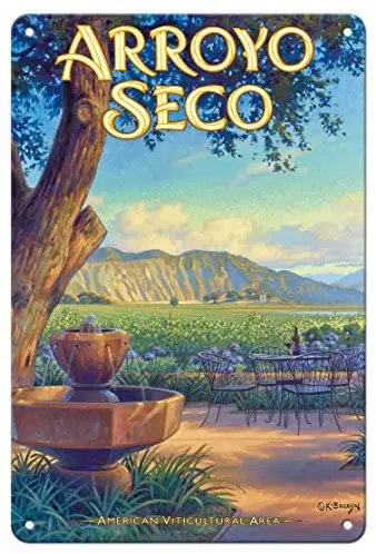 

Винные магазины Arroyo Seco, сикамор, центральное побережье, виноградники ава, металлический жестяной знак