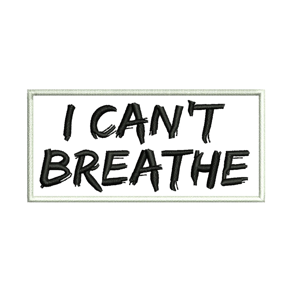Нашивка для вышивки надписей Я не могу дышать|Заплатки| |