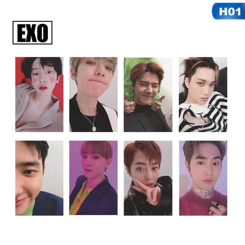 Альбом KPOP EXO 8 шт./компл. самодельная бумажная карточка фотокарточка постер