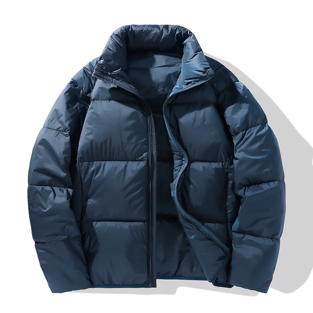 Covrlge Stand-up Collar Basic Down Jacket Coat Solid Color Thick Jacket Men Loose Shiny Warm Coat Couples Streetwear Male MWY043