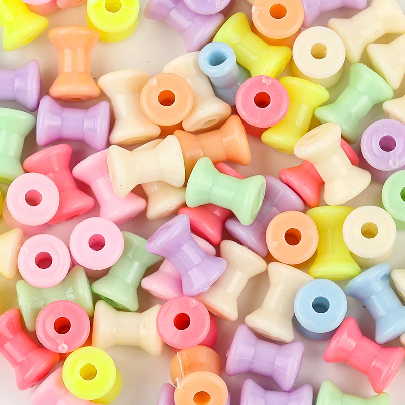 

50ps/Lot Large Hole 2.8mm Cylindrical Shaped Plastic Beads DIY Mixed Candy Color Plastic Loose Bead For DIY Jewelry Making
