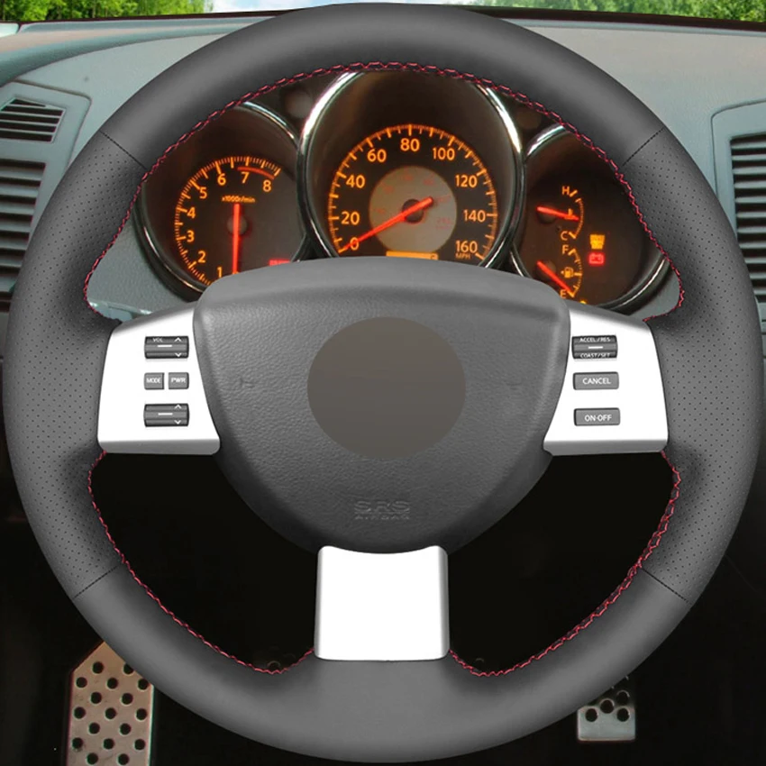 Черный ПУ Искусственная Кожа DIY Чехол рулевого колеса автомобиля для Nissan Quest 2004 2010