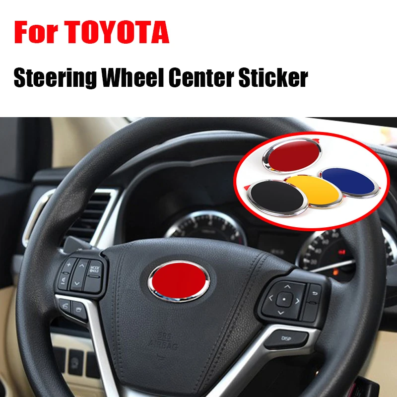 

Car styling Steering Wheel Badge Emblem Decoration Cover Sticker Auto for Land Cruiser Prado Yaris Camry Reiz Accessories