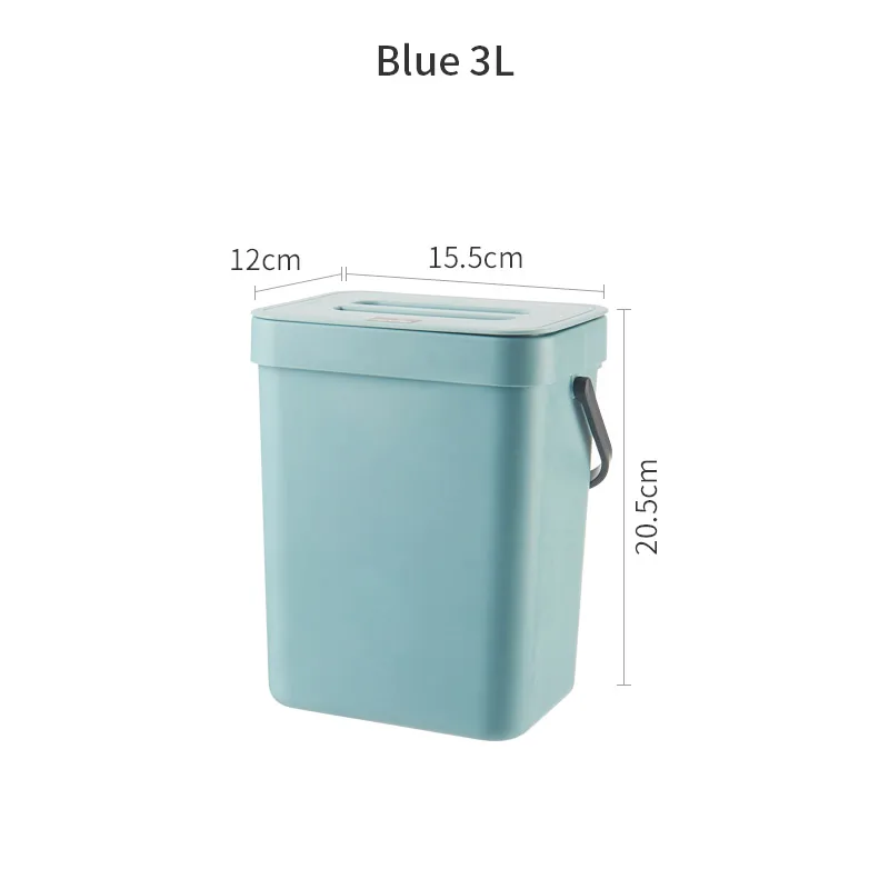 Gray-blue-3L 7л ванная комната настенный мусорный бак кухня мусорное ведро гостиная мусорное ведро туалет мусорные баки спальня ведро для мусора в скандинавском стиле - Цвет: Gray-blue-3L