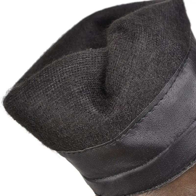 Модные женские сапоги до колена с бахромой RIZABINA круглым носком и квадратным