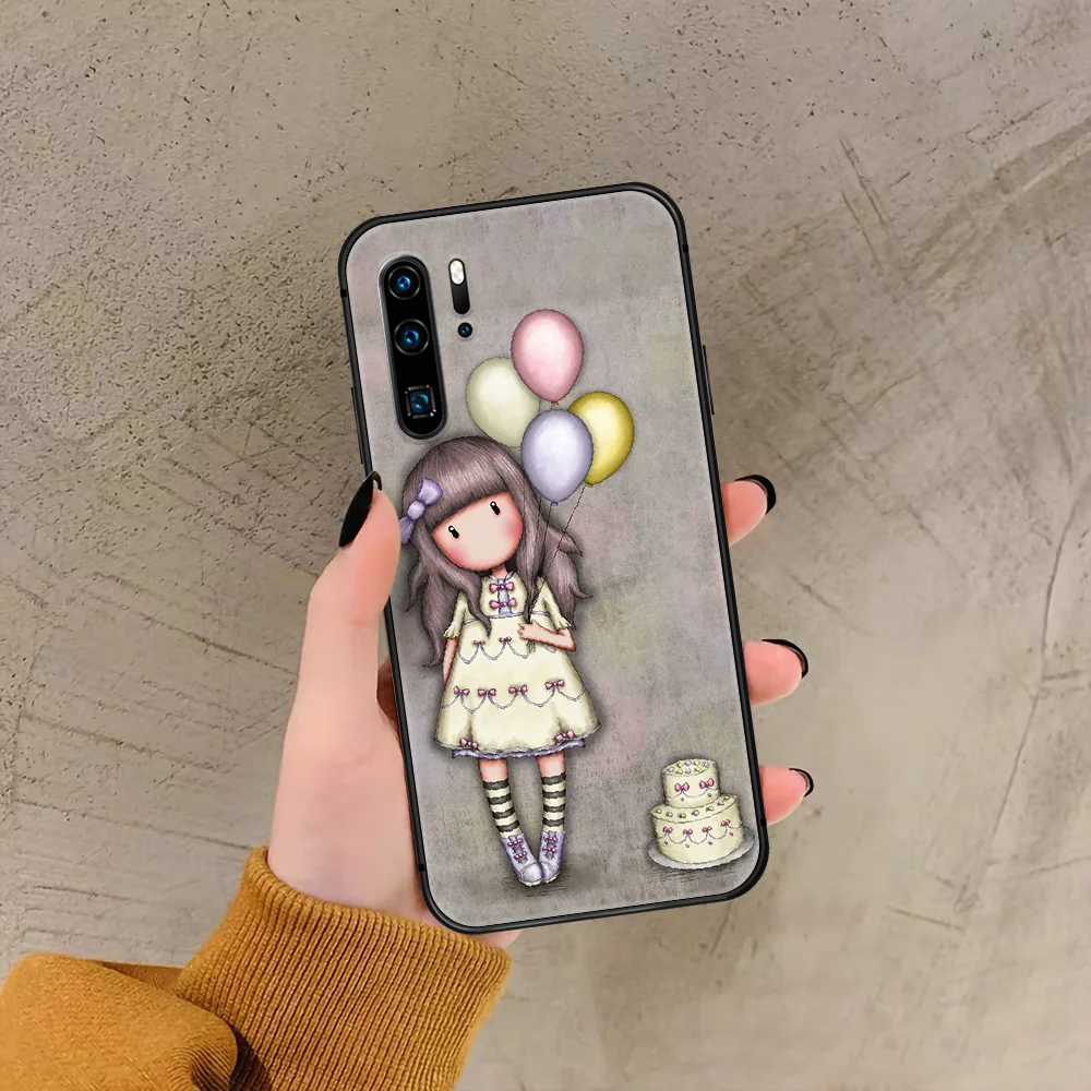 

Cartoon Lovely Santoro Gorjuss Phone Case For Huawei P Mate Smart 10 20 30 40 Lite Z 2019 Pro black Cell Luxury Waterproof Tpu