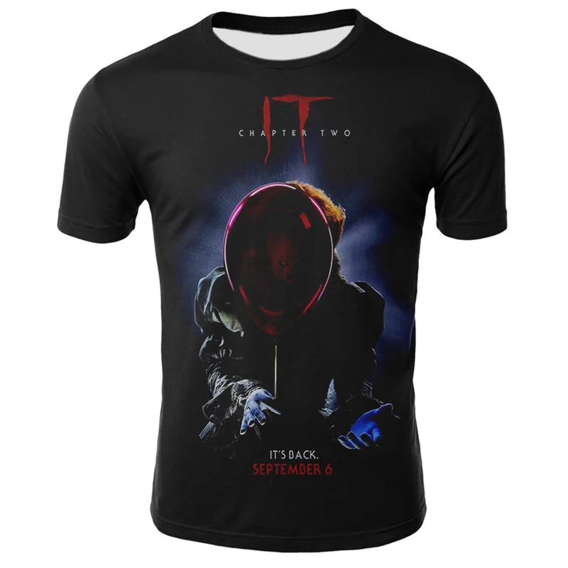 3D печатная Футболка мужская женская летняя это Клоун фильм ужасов повседневные