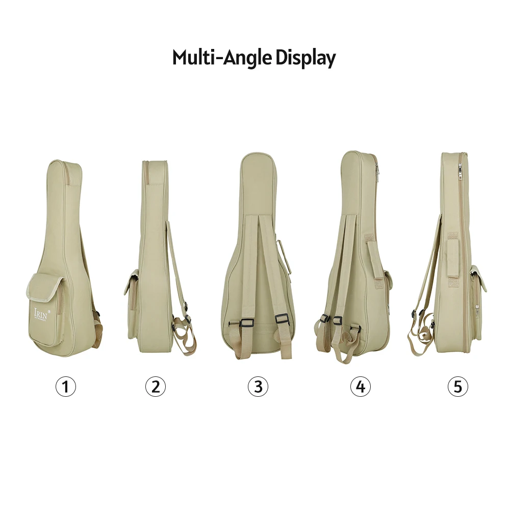 

IRIN Ukulele Shoulders Bag Thickened Cotton Bag Waterproof Bag Padded Backpack for 24 Inch Ukulele Small Guitar