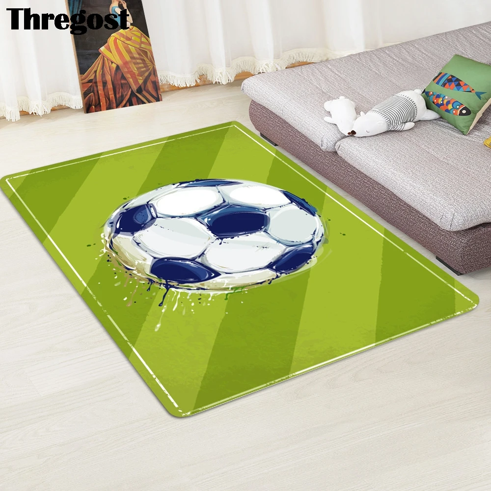 Thregost Bedroom Bedside Carpet Green Football Field Printed Kitchen Floor Rug Anti Slip Area for Living Room Absorbent Mats | Дом и сад