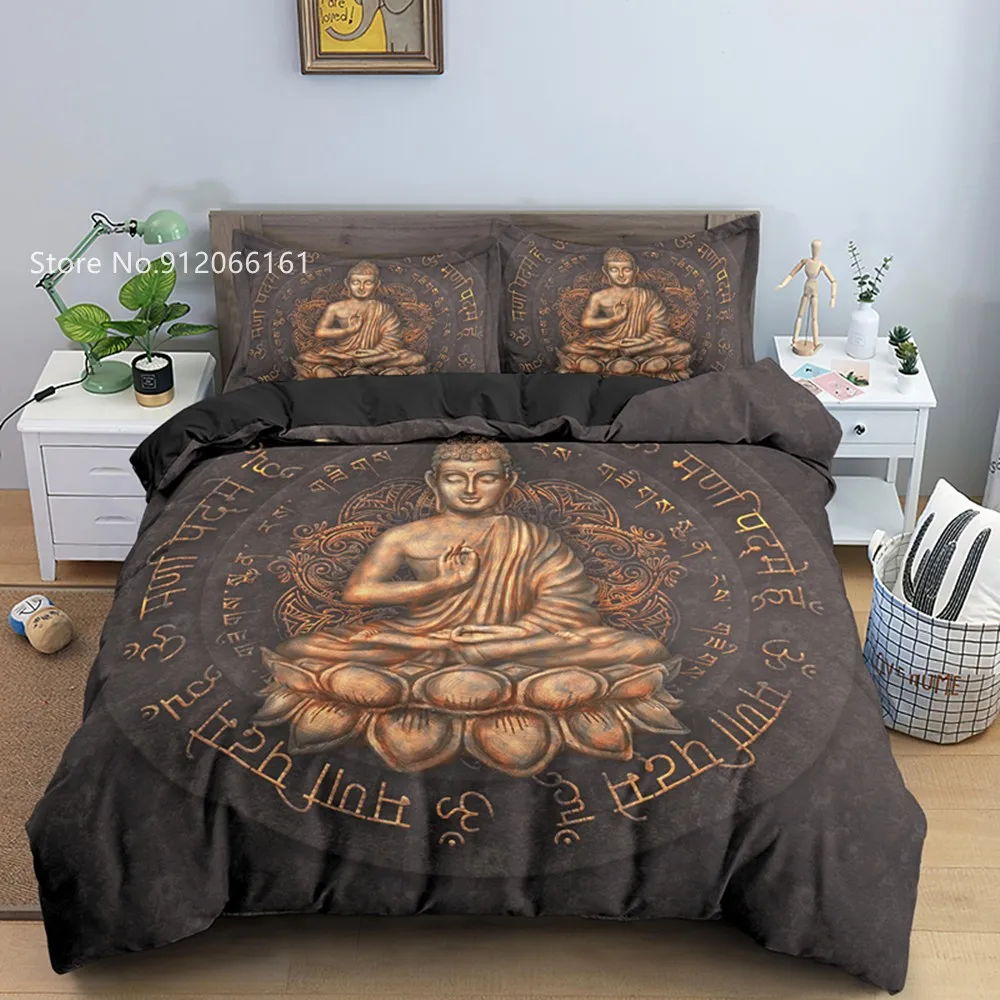 

Colorful Buddha Bedding Set 3D Print Religion Duvet Cover For Friends Gift Bedspread Twin Single Queen Bed Cover Set (No Sheets)