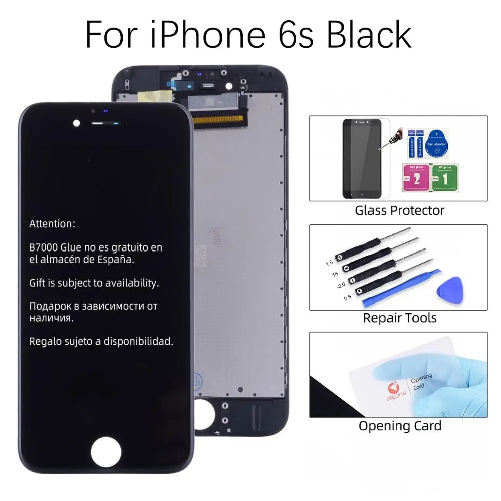 Black for iPhone 6S OEM AAA Дисплей для iPhone 6 6 Plus в сборе с тачскрином на рамке черный белый - Цвет: Black for iPhone 6S