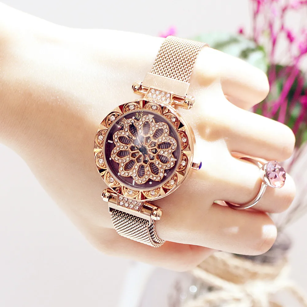 Часы наручные женские кварцевые с циркониевым циферблатом 34 мм | Наручные часы