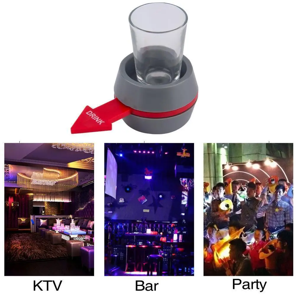 

Funny Shot Spinner Party Game Rotatable Arrow Beer Wine Glass Cup Kit Spin The Shot Drinking Game Gifts Entertainment Supplies