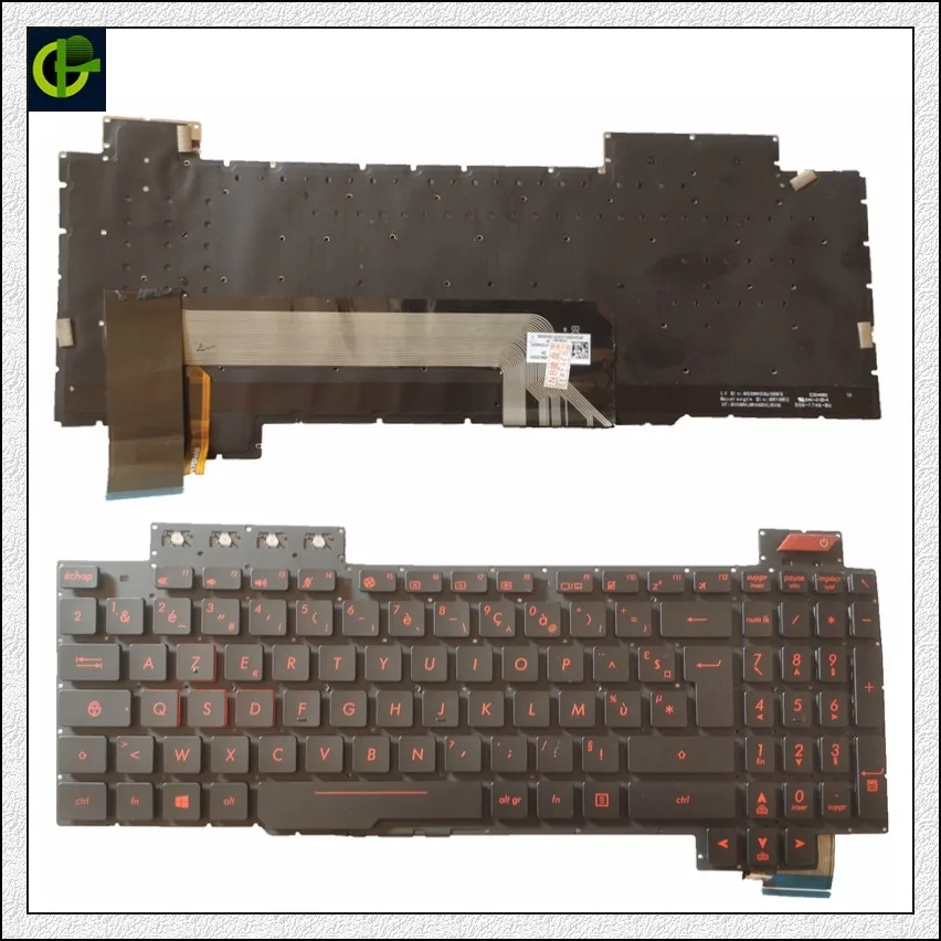 Французская Azerty клавиатура с подсветкой для ASUS ROG FX63 FX63VD FZ63V AEBKLU01020 V170746BS1 FR