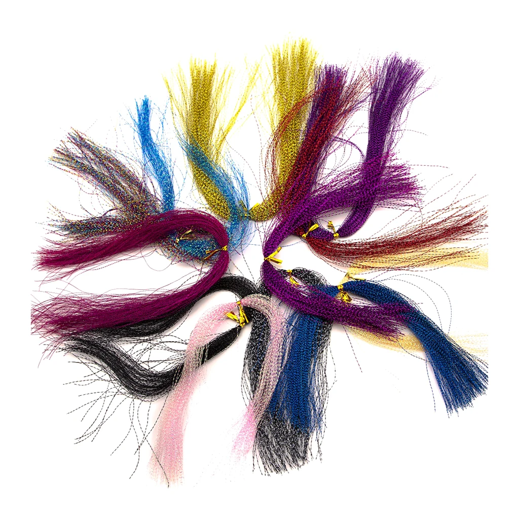 

10 Packs Fly Tying Material Crystal Flash Holographic Fishing Lure Tying Making