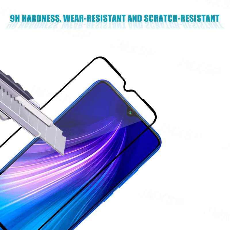 Protective Glass For Xiaomi Redmi 8 8A K40 Pro Plus Tempered Glass For Redmi Note 8 8T Pro Lens Glass Film Protector Full Cover