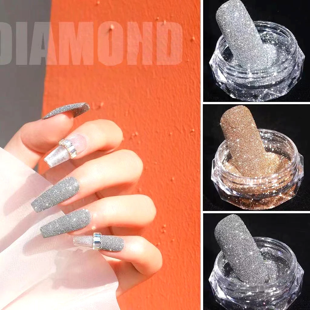

2g/box Sparkly Nail Crystal Diamond Powder New Laser Burst Flash Sugar Diamond Woolen Glitter DIY Nail Art Decorations 3d Charms