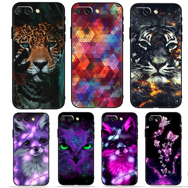 

Phone Case For Huawei P20 P30 Lite Pro P30 P40 P40 Lite P40 Pro P40 P Smart Z 2019 2021 Flower Tiger funny Soft TPU Black shell