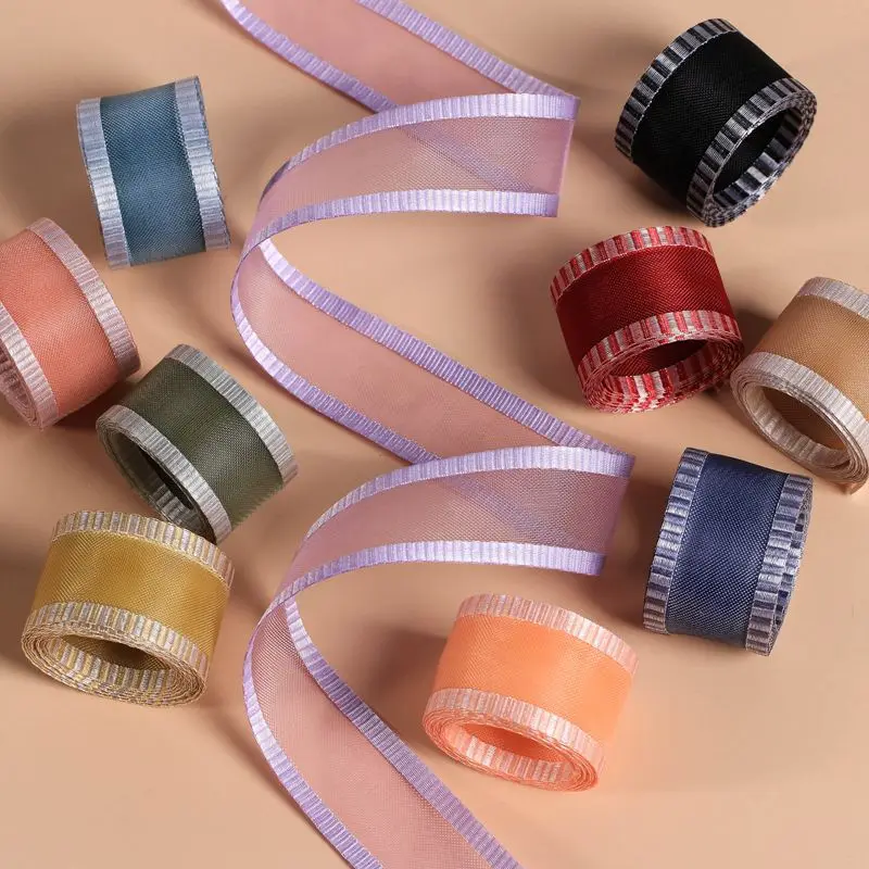 

5 yards Soil Color Organza Ribbon DIY Bow Hair Accessories Bouquet Gift Packaging Clothing Sewing Material