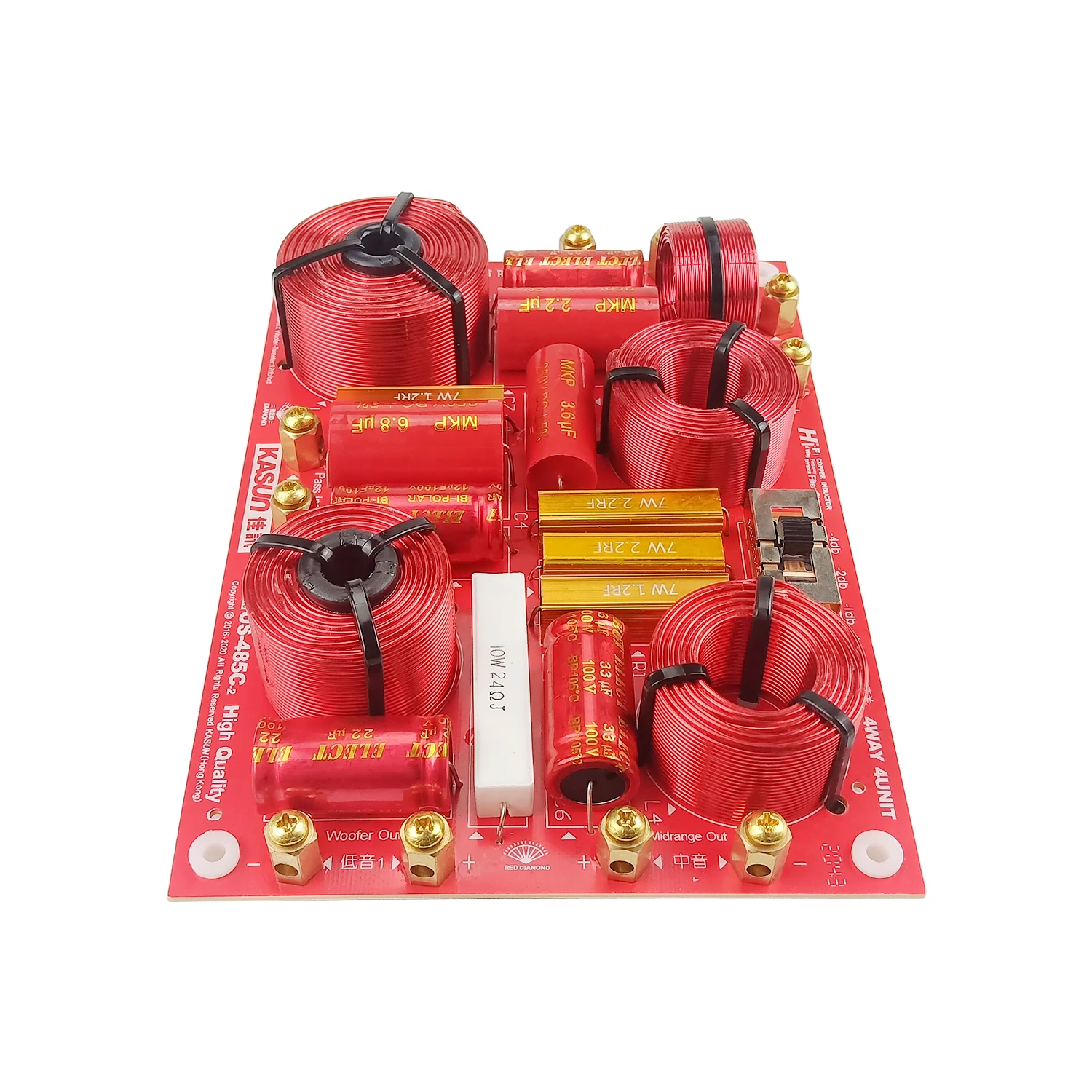 GHXAMP 230 Вт HIFI 4-полосный твитер Средний + двойной низкочастотный динамик 3-полосный