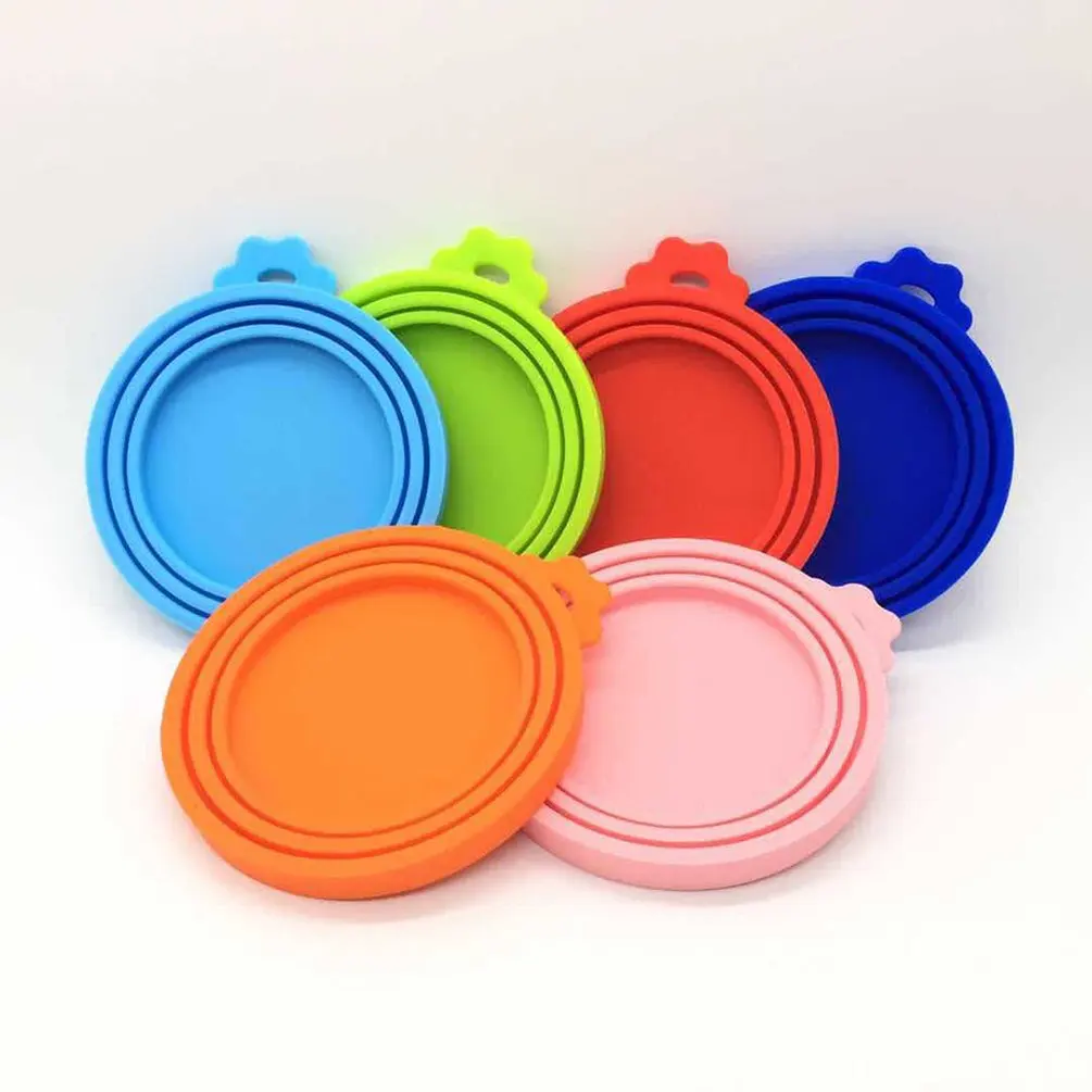 

Silicone Food Fresh Cover Canned Lid Sealed Feeders Jar Cans Cap Pet Dog Cat Can Top Box Cover Fresh-Keeping Lids Kitchen Supply