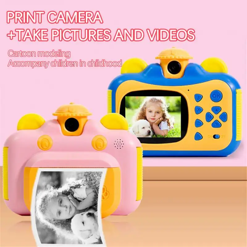 Hot！Kids Camera Instant Print Camera For Children 1080P HD Video Photo Camera Toys Built In 180° Rotating Lens Boy's Birthday
