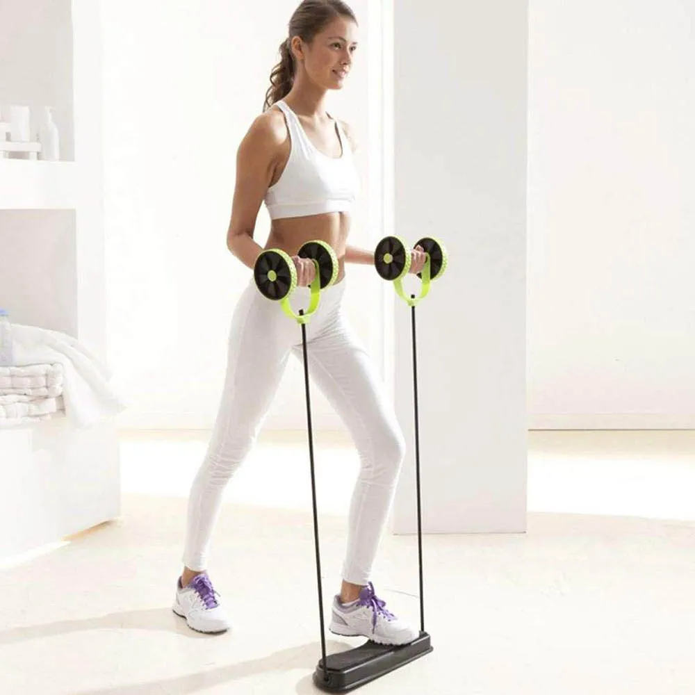 Брюшный ролик с двойным колесом Ab оборудование для тренировки мышц в тренажерном