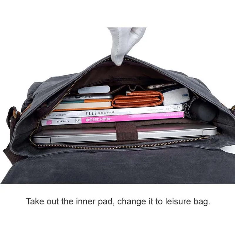 Camera Bag with Photo Pouch Canvas DSLR SLR Strap Case Casual Shoulder Bag Vintage Messenger Comfort Camera Bag Men's Handbags