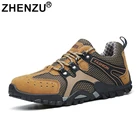 ZHENZU Новинка! Мужские ботинки для пешего туризма спорта размера плюс; Весенняя Уличная обувь; Обувь с дышащей сеткой с нескользящей подошвой на шнуровке Классическая Прогулочные кроссовки для мужчин