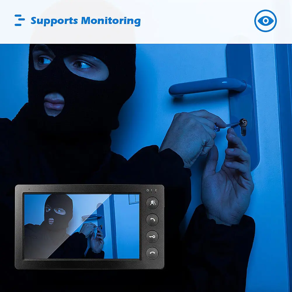 Видео дверной звонок видеодомофон для квартиры 7 дюймов проводной монитор