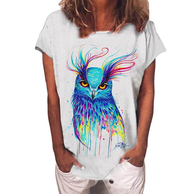 Мультипликационным изображением женская летняя хлопковая футболка с короткими