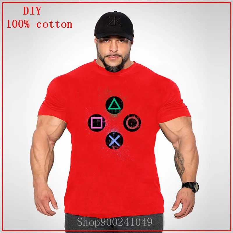 2020 Ps PlayStation Men's T Shirt Big & Tall Cotton Tops Vintage Plus Size Large Crewneck Tees T-Shirt 5XL 6XL | Мужская одежда