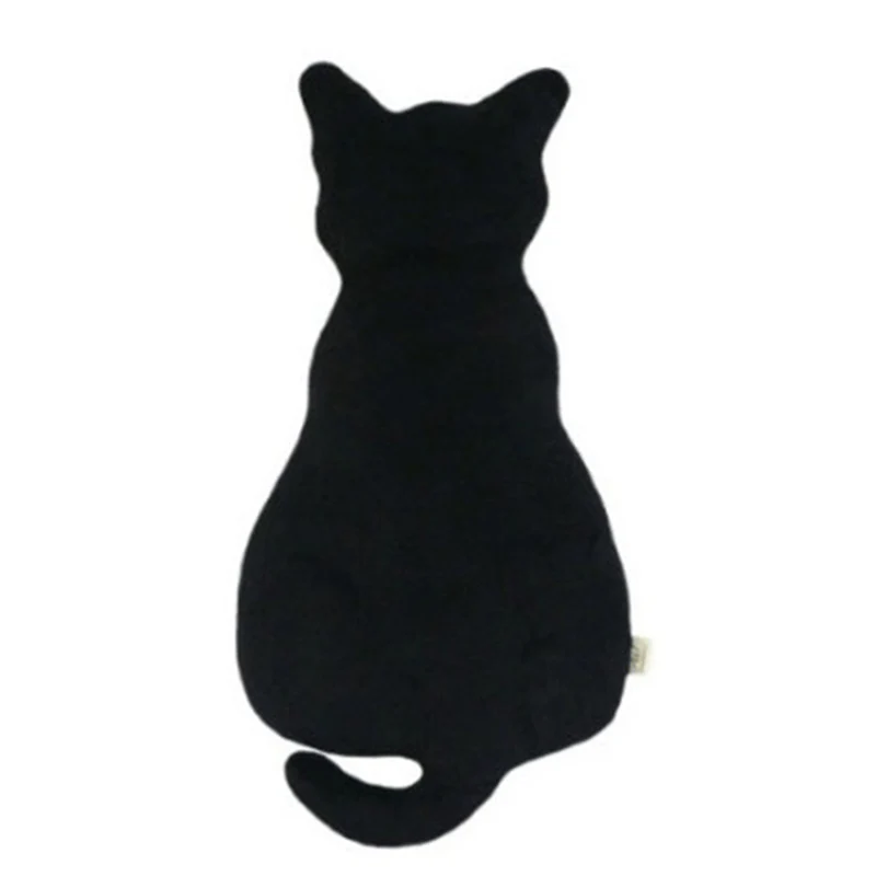 Плюшевые подушки в форме кошки подушка для спины черная серая Удобная