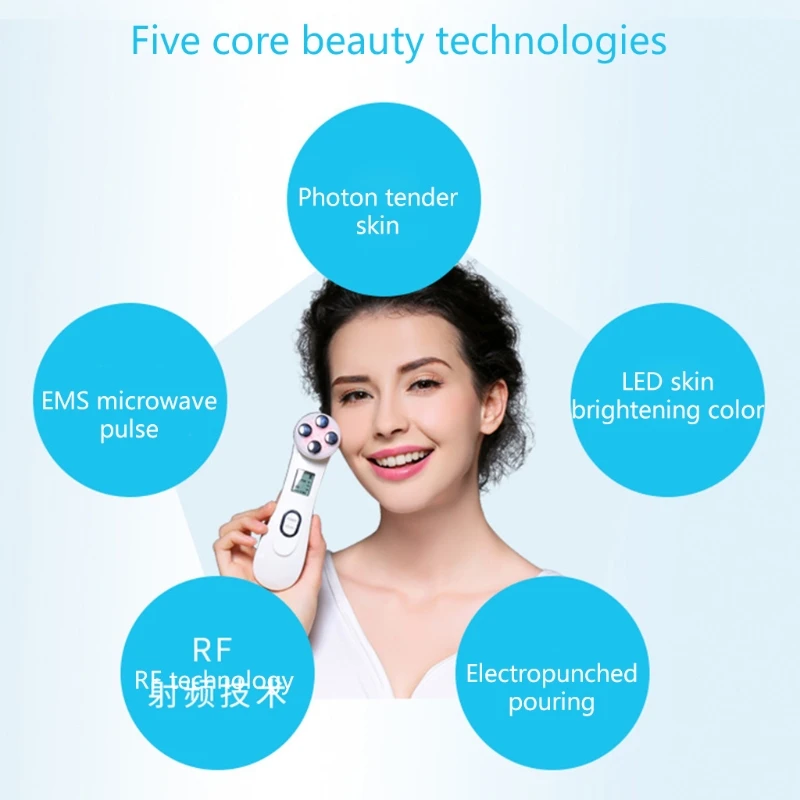 

RF Radiofrequency Machine Facial Cosmetology Equipment Face Vibrating Massager EMS Lifting Face Beauty Tightening Device Wrinkle