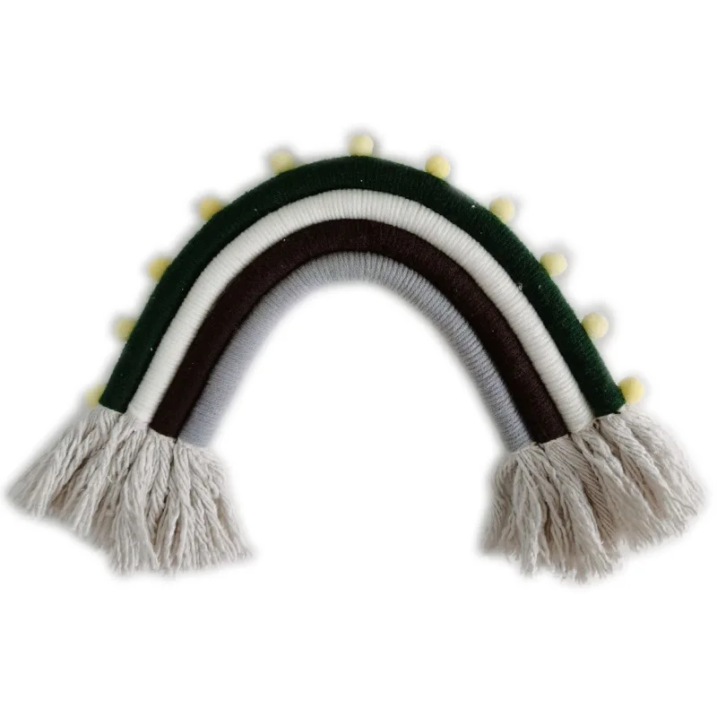 Макраме Радуга тканые настенный Boho Chic богемный комнаты гобелен с геометрическим